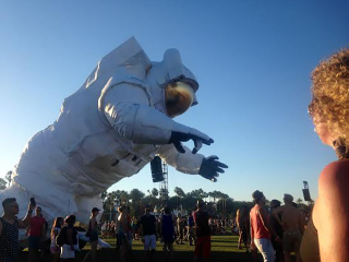 Illustration for article titled The Story Behind That Giant Astronaut Floating Around Coachella